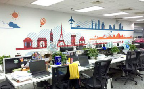 宁海教你设计办公室墙绘的方法。