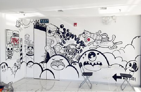 宁海手绘墙并非传统涂鸦。